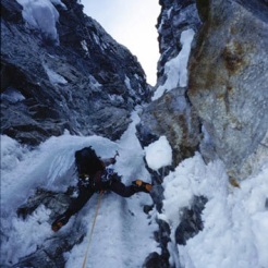 Kelly on a rapid, failed attempt at the French Route on Mt. Hunter in 2002. Scott DeCapio photo